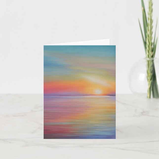 Tarjeta Puesta de sol en acuarela personalizable (Anverso)