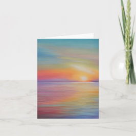 Tarjeta Puesta de sol en acuarela personalizable