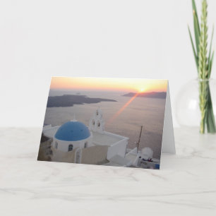 Tarjeta Puesta de sol en Santorini