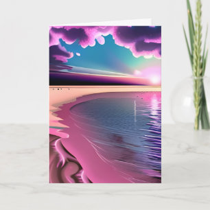 Tarjeta Puesta de sol rosa y púrpura Feliz Aniversario