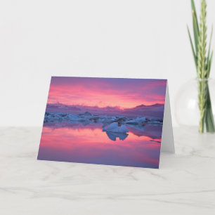Tarjeta Puesta de sol sobre la laguna glaciar Jokulsarlon