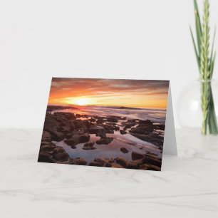 Tarjeta Puesta de sol sobre piscinas de marea