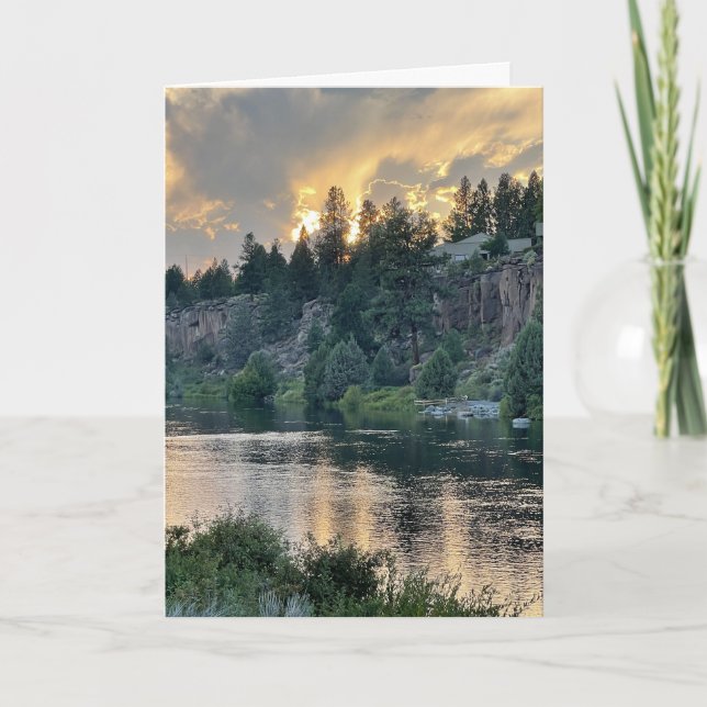 Tarjeta Puesta de sol sobre un río (Anverso)