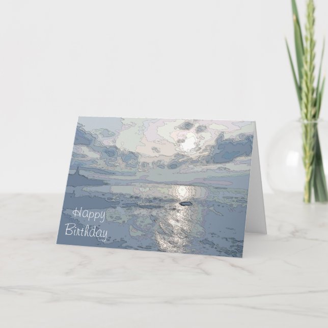 TARJETA PUESTA DEL SOL AZUL (Anverso)