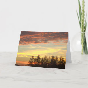 Tarjeta Puesta del sol cerca del notecard en blanco de