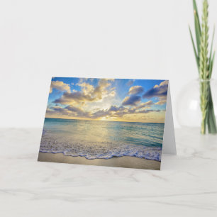 Tarjeta Puesta del sol de Aruba sobre el mar móvil