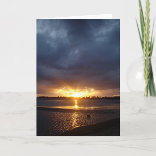Tarjeta Puesta del sol de Kam del fuerte (Anverso)