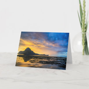 Tarjeta Puesta Del Sol De La Bahía De El Nido