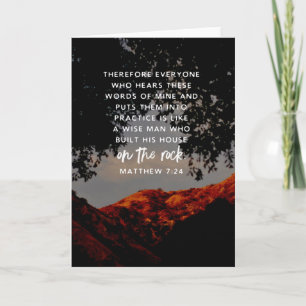 Tarjeta Puesta del sol de la montaña del verso de la