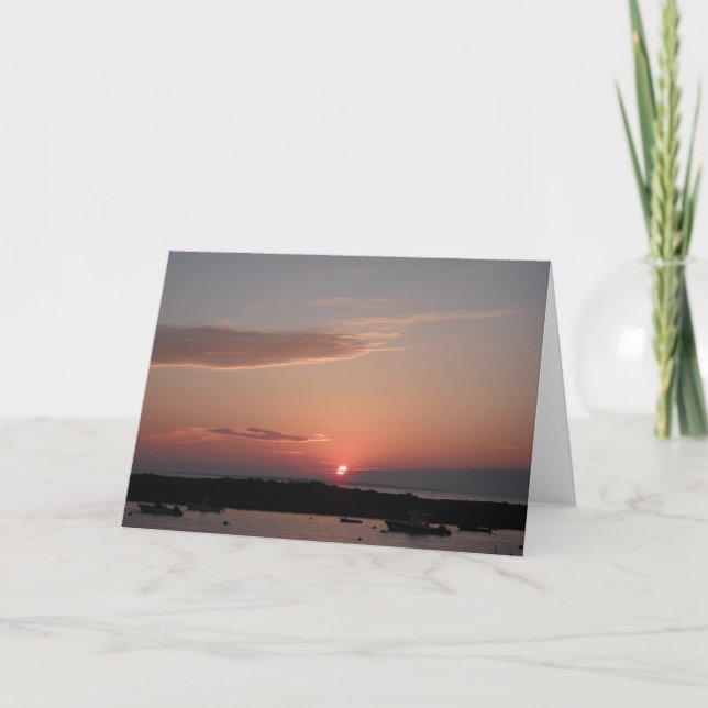 Tarjeta Puesta del sol de Nantucket (Anverso)