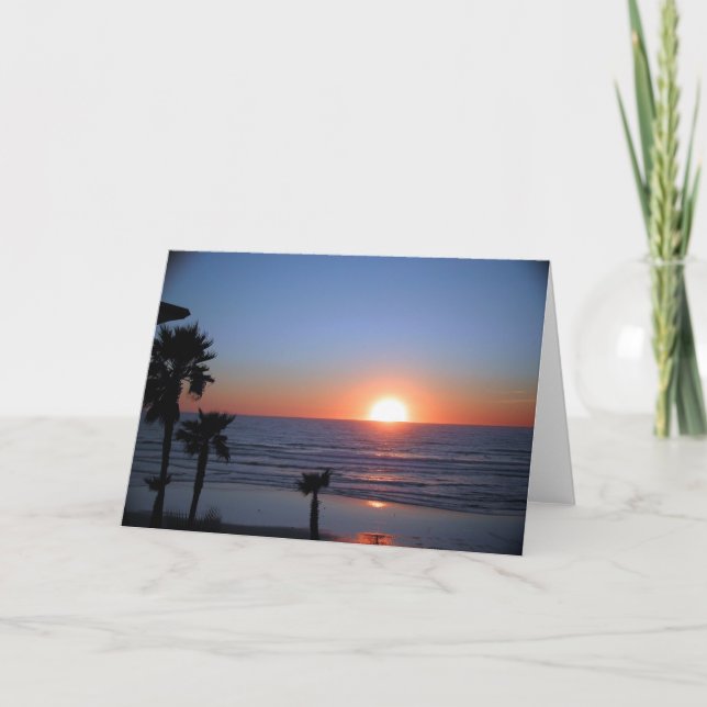 Tarjeta Puesta del sol de San Diego en la playa pacífica 2 (Anverso)