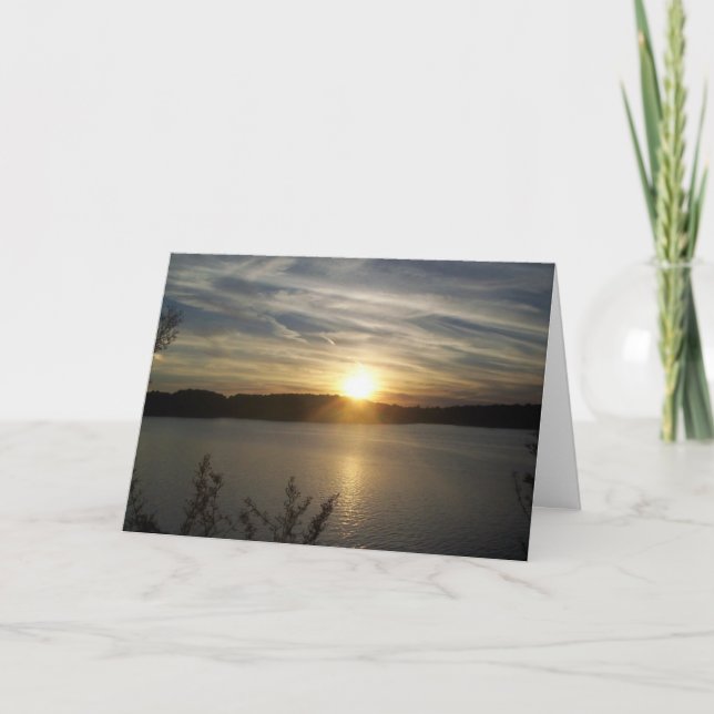 Tarjeta Puesta del sol del ANIVERSARIO (Anverso)