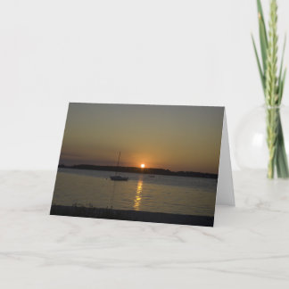 Tarjeta Puesta del sol del barco de la velocidad del