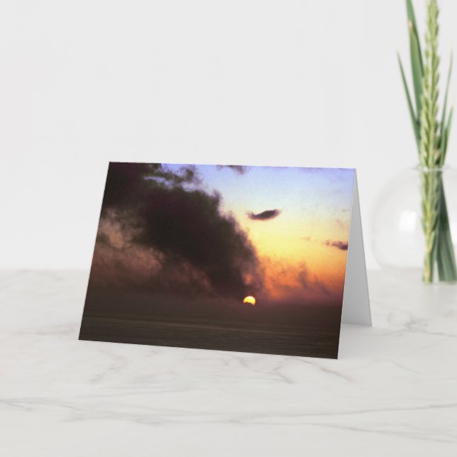 Tarjeta Puesta del sol del equinoccio otoñal del (Anverso)