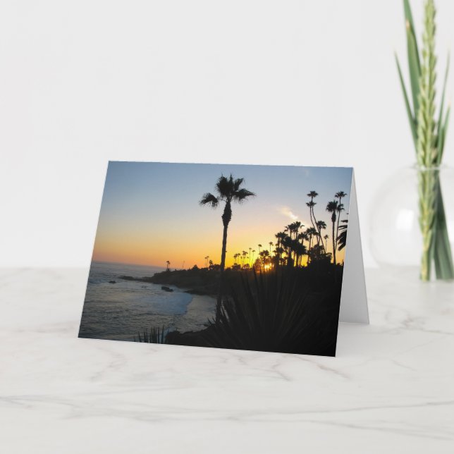 Tarjeta Puesta del sol del Laguna Beach (Anverso)
