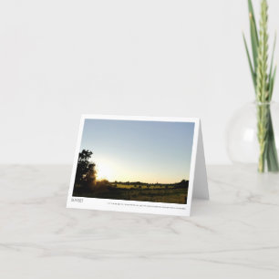 Tarjeta Puesta del sol del país sobre la foto Notecard de