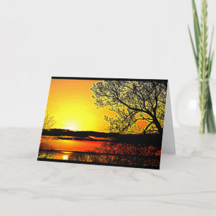 Tarjeta Puesta del sol del Winnebago del lago que piensa