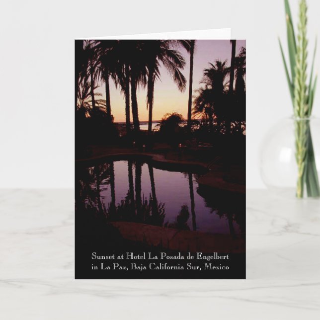 Tarjeta Puesta del sol en el hotel La Posada de Engelbert (Anverso)