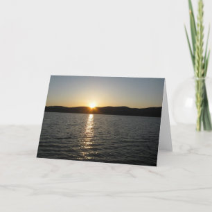 Tarjeta Puesta del sol en el lago Onota: Horizontal