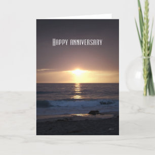 Tarjeta Puesta del sol en el Pacífico, feliz aniversario