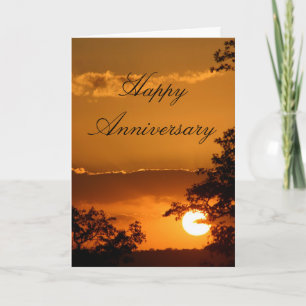 Tarjeta Puesta del sol feliz de Selati del aniversario