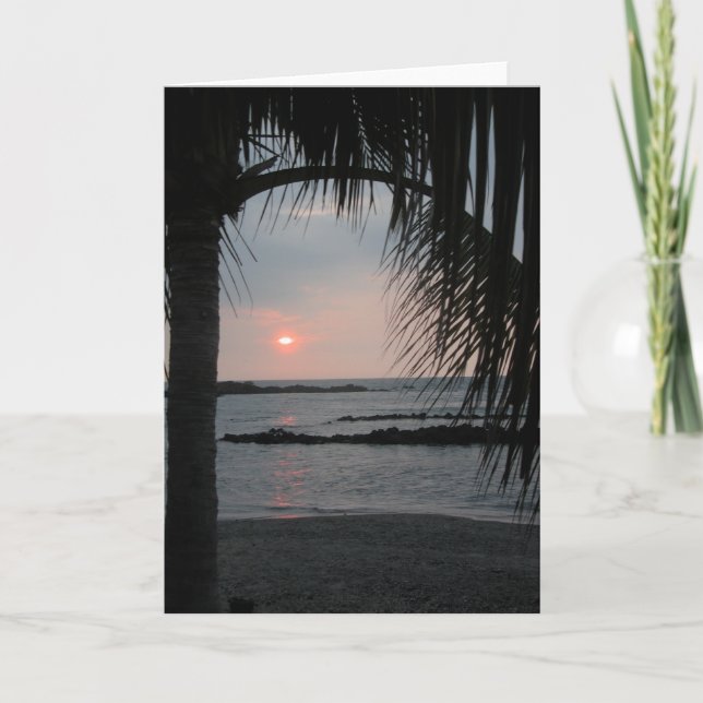 Tarjeta Puesta del sol grande de la isla (Anverso)