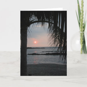 Tarjeta Puesta del sol grande de la isla