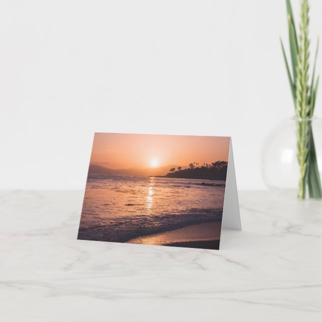 Tarjeta Puesta del sol imponente de la playa (Anverso)