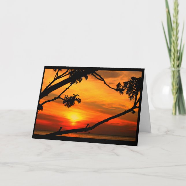 Tarjeta Puesta del sol vibrante que piensa en usted (Anverso)