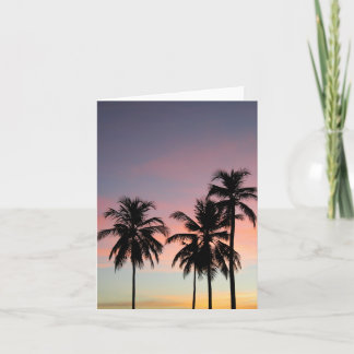 Tarjeta Puesta del sol y palmas Notecard