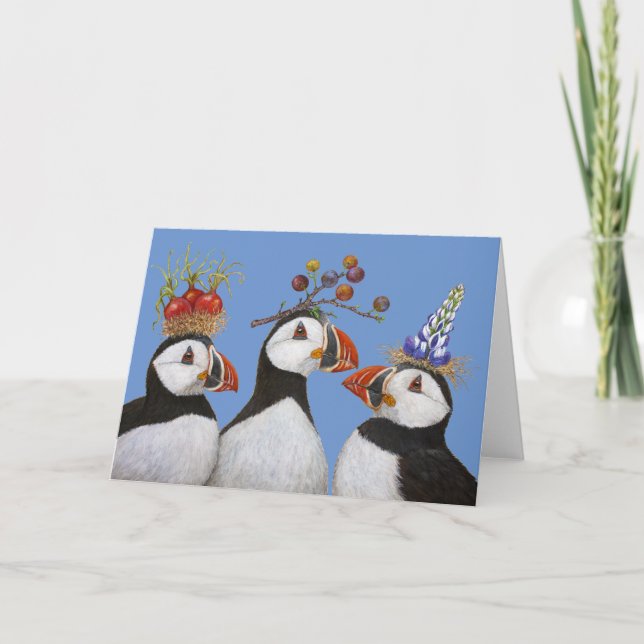 Tarjeta Puffin Trio (Anverso)