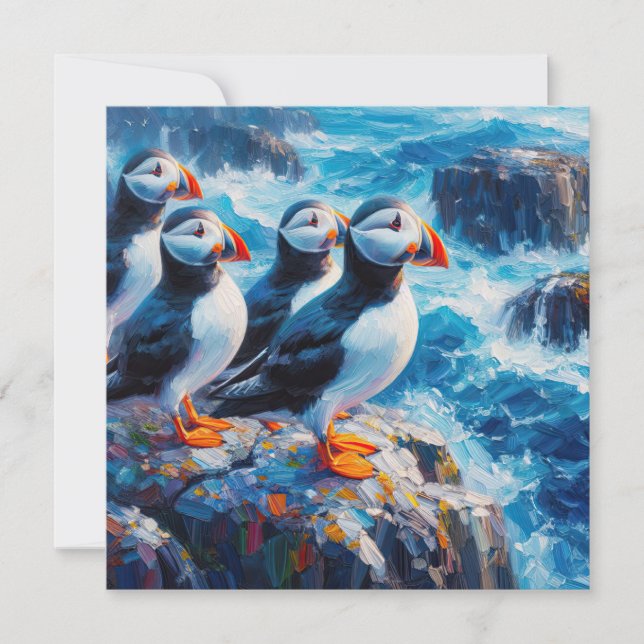 Tarjeta Puffins (Anverso)
