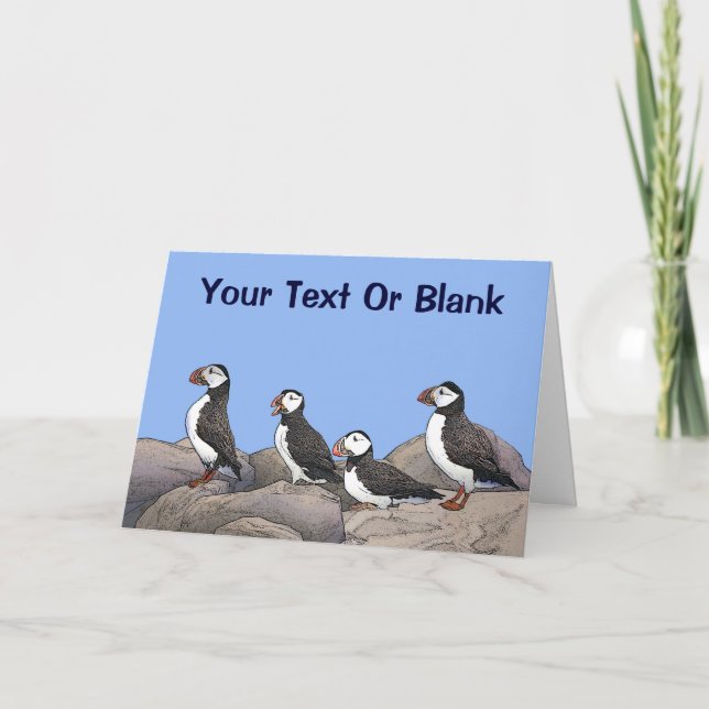 Tarjeta Puffins atlánticos (Anverso)