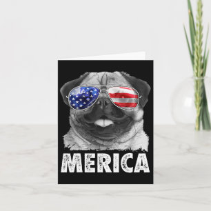 Tarjeta Pug 4 De Julio Camisetas Merica Hombres Mujeres Es