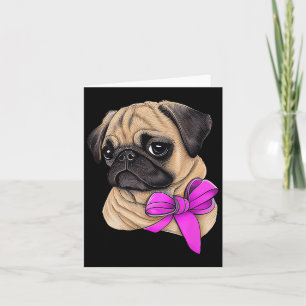 Tarjeta Pug Conciencia del Cáncer de Mama Mes del Cáncer d