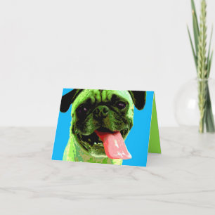 Tarjeta Pug de arte pop