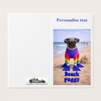 Tarjeta Pug de la Playa