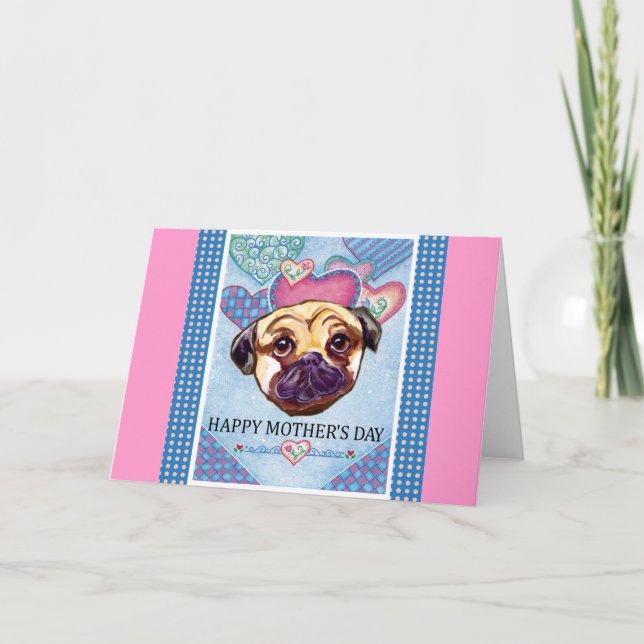 TARJETA PUG DEL DÍA DE LA MADRE (Anverso)