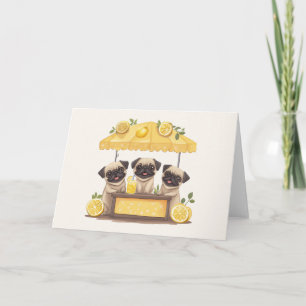 Tarjeta Pug Dogs Lemonade Stand