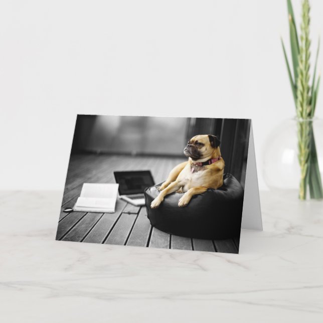 Tarjeta Pug en reposo (Anverso)