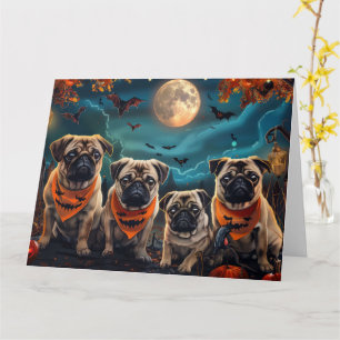 Tarjeta Pug Halloween Spooky