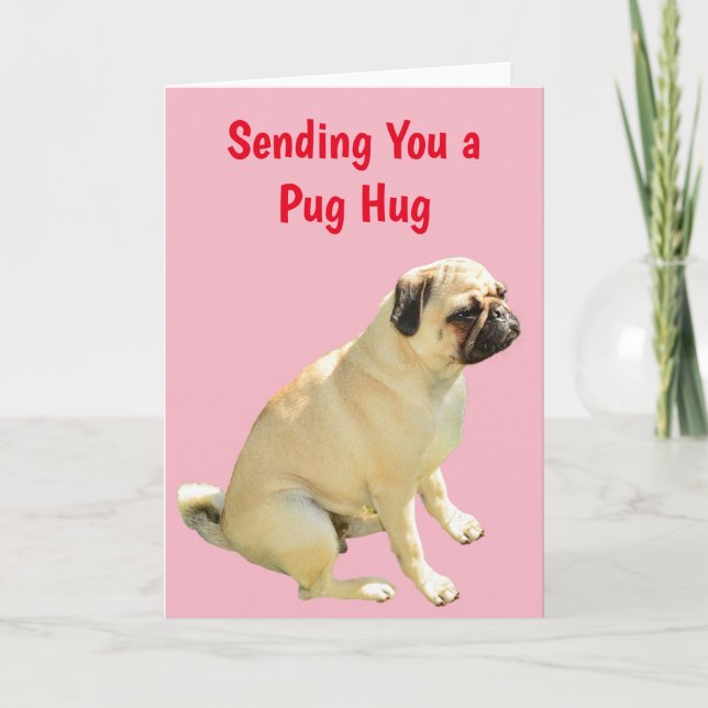 Tarjeta Pug Hug (Anverso)