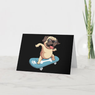 Tarjeta Pug Monopatista Patinando