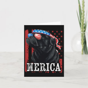 Tarjeta Pug Negro Divertido 4 De Julio Día Del Perro Mamá 