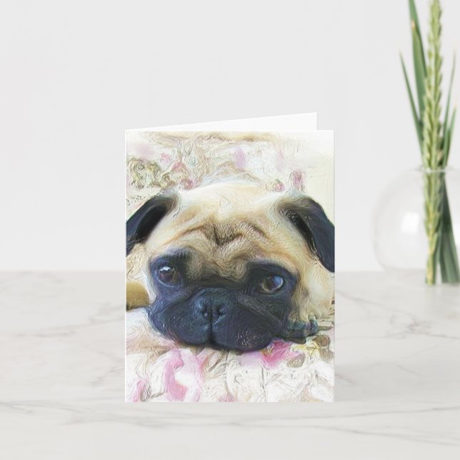 Tarjeta Pug Notecard (Anverso)