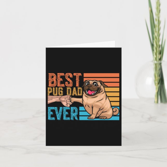 Tarjeta Pug Papá Siempre Día del Padre Papá Pug Papa (Anverso)