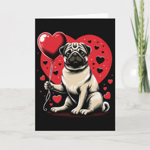 Tarjeta Pug perro Día de San Valentín dueño de perro Valen