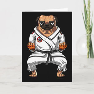 Tarjeta Pug Perro Karate Artes Marciales Kickboxing Jiu Ji