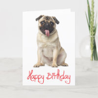 Pug Puppy Dog Happy Birday Card - Verso adentro