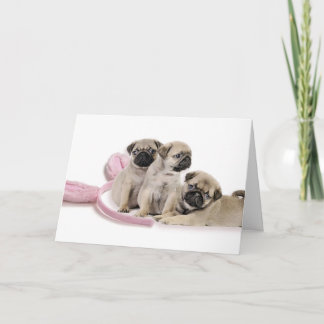Tarjeta Pug Puppy Easter